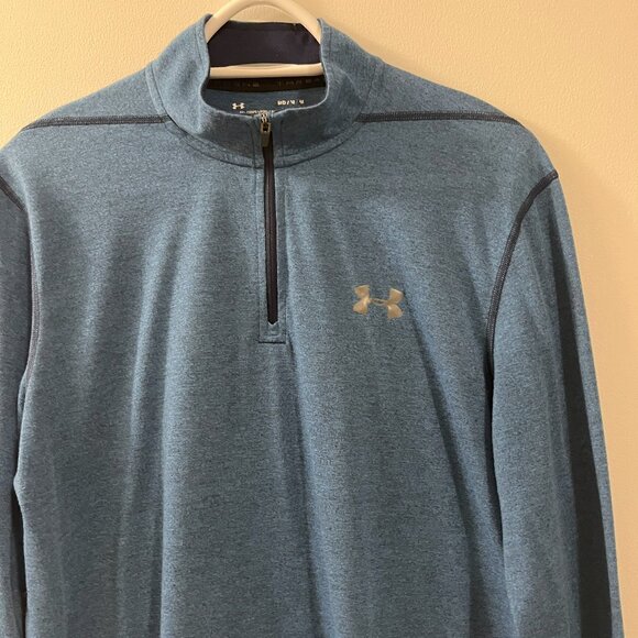 Under Armour Men's Long Sleeve Quarter Zip Shirt, Medium, Blue - Picture 4 of 8